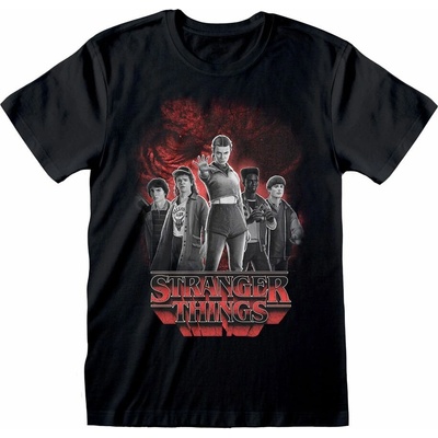 Tričko Stranger Things Group with Vecna behind Black and White