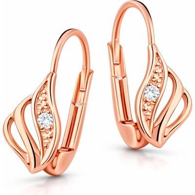 Cutie Jewellery Luxusní náušnice z růžového zlata s třpytivými zirkony Z8024-55-10-X-L4