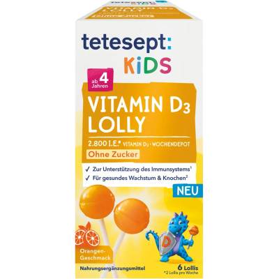 tetesept Kids Vitamin D3 Lolly - 6 броя