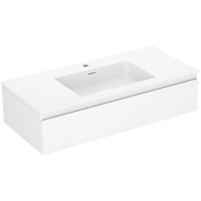 Orio шкаф за баня 100 см с мивка Otis, 1 чекмедже, бял мат - 91A10-10023-1-BF01-W18M01 (91A10-10023-1-BF01-W18M01)