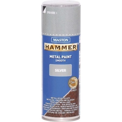 Tikkurila Maston Hammer sprej - hladká farba na kov v spreji - strieborná - 400 ml