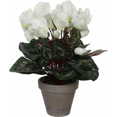 Umelá rastlina Cyklámen, 30 cm, farba kvetu: biela 947222