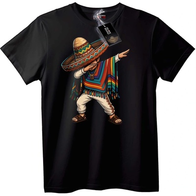 NOONEBRAND Тениска Фиеста с танцуващо сомбrero - 5XL, Black