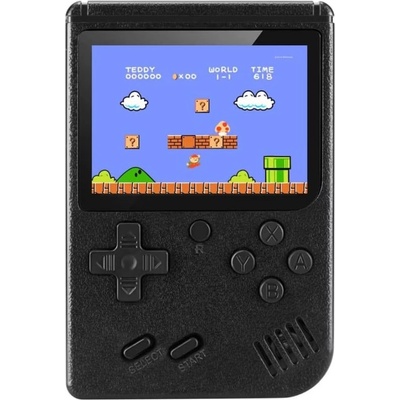 Planet Tech Преносима игрална ретро конзола с цветен дисплей и 400 игри, TV Out, Черна (retroPC Black)