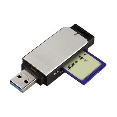 Hama Четец за карти Card Reader HAMA - USB 3.0 SD/MicroSD - Silver - PN 00123900 (850HAMAADAPTER1239)