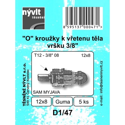 Těsnění Pryž O kroužek k vršku 3/8 8x12 – Zboží Mobilmania