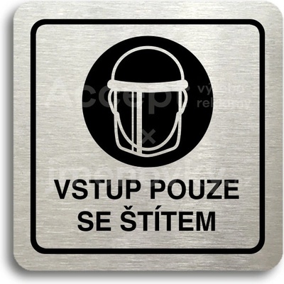ACCEPT Piktogram vstup pouze se štítem IV - stříbrná tabulka - černý tisk