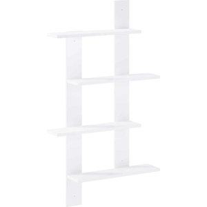 vidaXL Стенен рафт Бяло 61 x 13, 5 x 105 см Инженерна дървесина (8020329)
