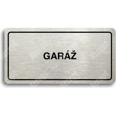 ACCEPT Piktogram GARÁŽ - stříbrná tabulka - černý tisk