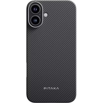 PITAKA Кевларен кейс с MagSafe за iPhone 16 (черен-сив) - Pitaka MagEZ Ultra Slim Case 5 Aramid Fiber 600D (KI1601A)