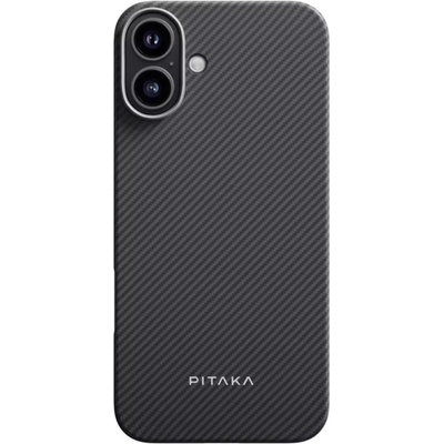 PITAKA Кевларен кейс с MagSafe за iPhone 16 (черен-сив) - Pitaka MagEZ Ultra Slim Case 5 Aramid Fiber 600D (KI1601A)