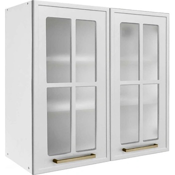 Matis Кухненски шкаф горен с две витрини alba v80/s бяло