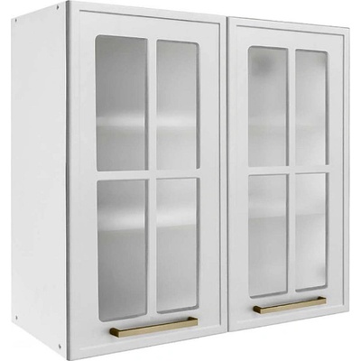 Matis Кухненски шкаф горен с две витрини alba v80/s бяло