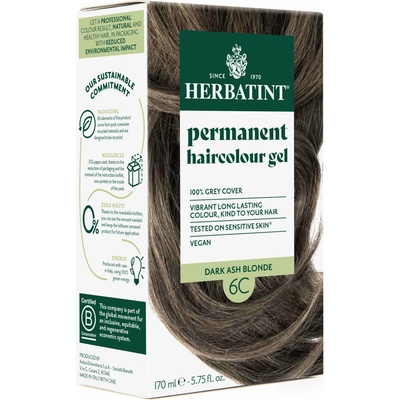 Herbatint permanentní barva na vlasy tmavá popelavá blond 6C 150 ml