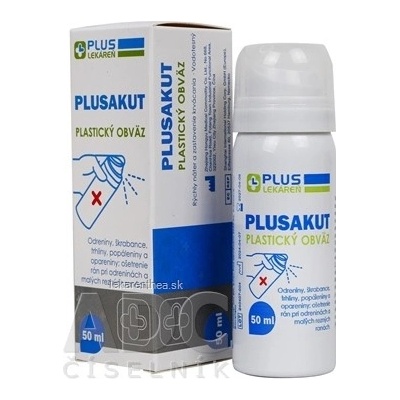PLUS LEKÁREŇ PLUSAKUT Plastický obväz tekutá ochranná náplasť v spreji 1x50 ml