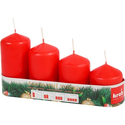 Anděl Přerov Adventní svíce stupňovité červené 4 ks