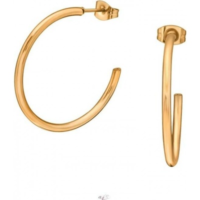 Prosperk náušnice z oceli zlaté rose gold kruhy S0984