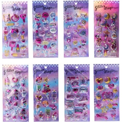 Wiky Nálepky W016592 22x9 5 cm s glitrem MIX