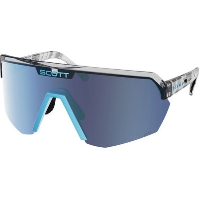 SCOTT Очила за колоездене Scott Sunglasses Sport Shield S3 Cycling glasses - Black / Neon Blue / Glas: AMP Beryl Blue Chrome - размер One Size (205-2523-0211)