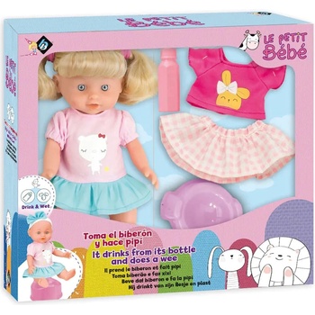 LOKO Toys Пишкаща кукла Loko Toys - С гърне и дрешки, 30 cm (98452)