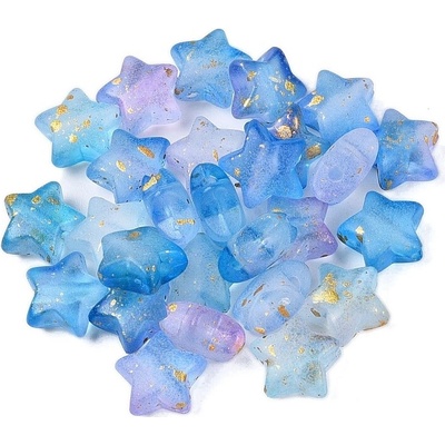 Akrylové korálky - hvězda - ledové - modré - 9 x 10 x 5 mm - 10 ks – Zboží Dáma