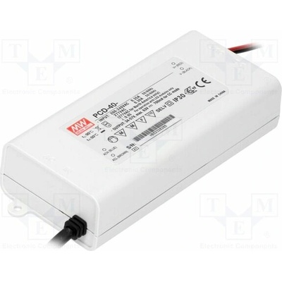 MEAN WELL PCD-40-1050B Napájecí zdroj: spínaný; LED; 39,9W; 22÷38VDC; 1050mA; 180÷295VAC