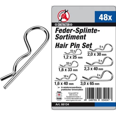 BGS technic Комплект пружинни шплентове, 48бр. ; bgs technic, 88134