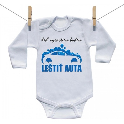 Boodyy Body s dlhým rukávom Keď vyrastiem budem leštiť auta