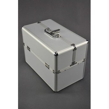 Kosmetický kufřík bílý/stříbrný A22
