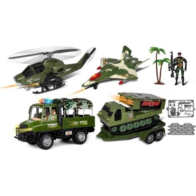 Wiky Военно превозно средство с ремарке и войник 63см