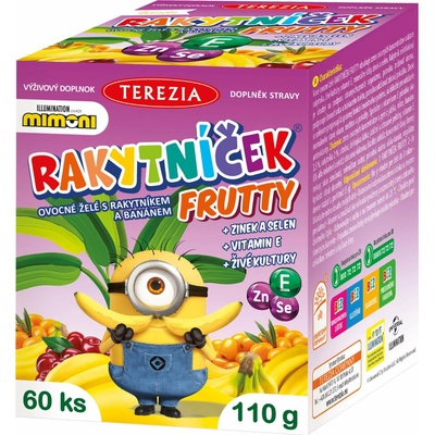Terezia Rakytníček FRUTTY ovocné želé s rakytníkom a banánom MIMONI 60 ks