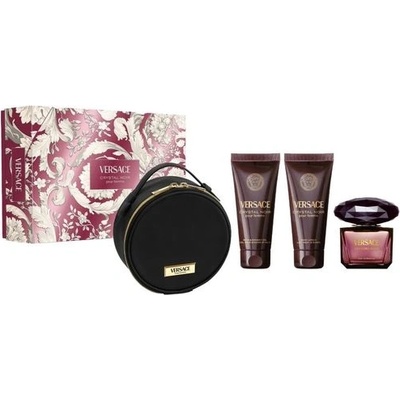 Versace Crystal Noir EDP 90 + Body Lotion 100 + Shower Gel 100 + Round Case комплект жени