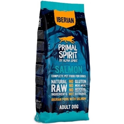 Alpha Spirit Primal Spirit Iberian Salmon Dog Food - студено пресована храна за кучета от всички породи с риба, пиле и ориз, БЕЗ ГЛУТЕН, 12 kg 1300918