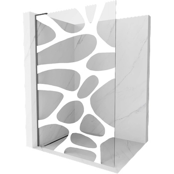 Mexen Kioto L панел за душ Walk-in 80 x 200 см, бяла вълна, gun metal - 800-080-103-95-97 (800-080-103-95-97)
