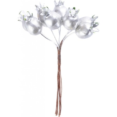 MagicHome Vetvička Vianoce šípky strieborná 13 cm