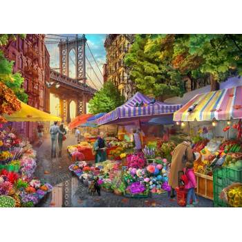 Bluebird Puzzle - Puzzle Flower Market Brooklyn - 500 piese