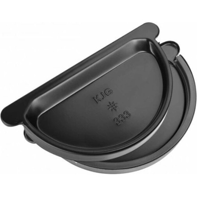 KJG Čelo žľabové polkruhové s gumou 250 mm šírka žľabu 105 mm pozink RAL 9005 Čierna