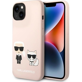 KARL LAGERFELD Кейс Karl Lagerfeld KLHMP14MSSKCI за iPhone 14 Plus 6.7"", твърд, светлорозов / светлорозов Silicone Karl&Choupette, съвместим с MagSafe