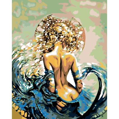 ZUTY Malování podle čísel ŽENA VE VLNÁCH 80 x 100 cm
