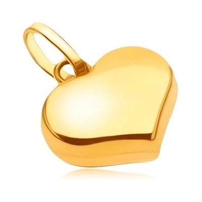Šperky Eshop Přívěsek ze žlutého 14K zlata lesklé hladké pravidelné srdce GG05.21