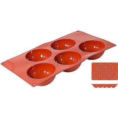 Contacto Silikonová forma na 5 polokoulí o průměru 80 mm 6630/085 terakotová