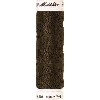 Nitě SERALON 100m na univerzální šití, polyester AMANN Mettler - více barev 6677: 0667 tmavě zelenohnědá