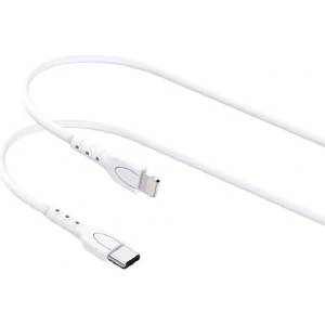 Lemontti Кабел 3mk Hyper N-Series, от USB C(м) към Lightning(м), 0.5m, 25, бял (LEMCTYCLHA)