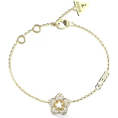 Guess Slušivý pozlacený náramek s květinou Shining Winter JUBB04468JWYG 15,5 cm