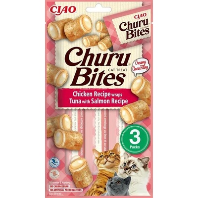 Inaba Churu Bites cat Kura s tuniakom a lososom 3 tuby 30 g