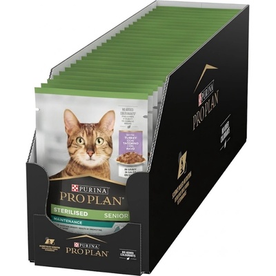 Pro Plan Cat Sterilised Senior 7+ Maintenance kapsička s krůtou SET 26x 85 g