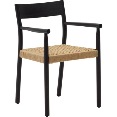 Kave Home Yalia černá dubová s výpletem