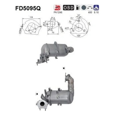 Filtr sazových částic, výfukový systém AS FD5095Q