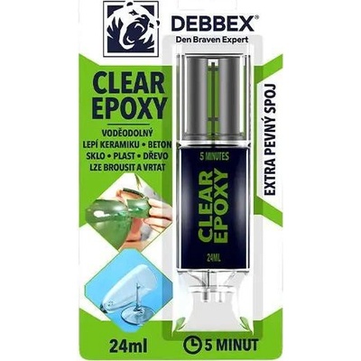 Debbex Lepidlo dvousložkové transparentní Clear Epoxy 24 ml