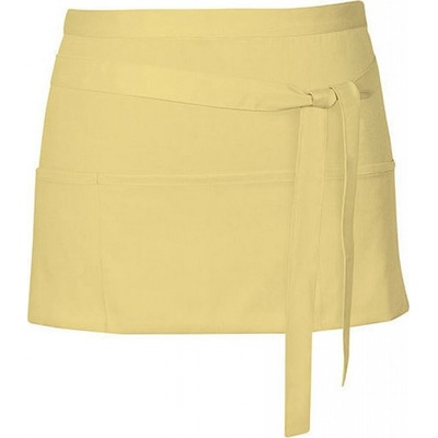 Link Kitchen Wear Krátká barmanská zástěra se třEma předníma kapsama Lemon Pantone 127 X983